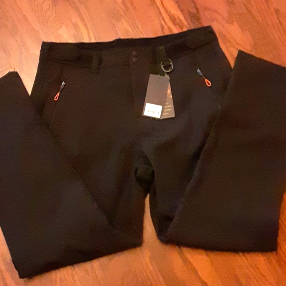 Free Soldier black outdoor softshell hiking pants snow ski fleece sz 36W…New